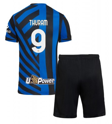 Inter Milan Marcus Thuram #9 Primera Equipación Niños 2024-25 Manga Corta (+ Pantalones cortos)